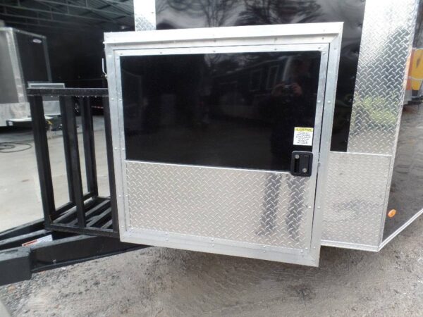 8.5' x 16' Black Porch Style Concession Food Trailer - Image 31