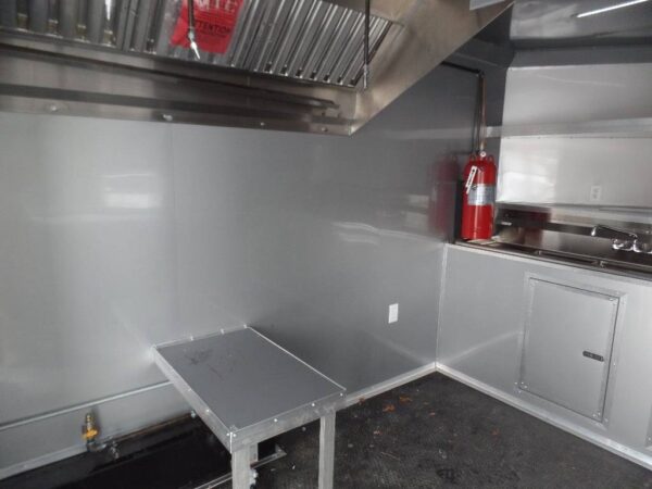 8.5' x 16' Black Porch Style Concession Food Trailer - Image 17