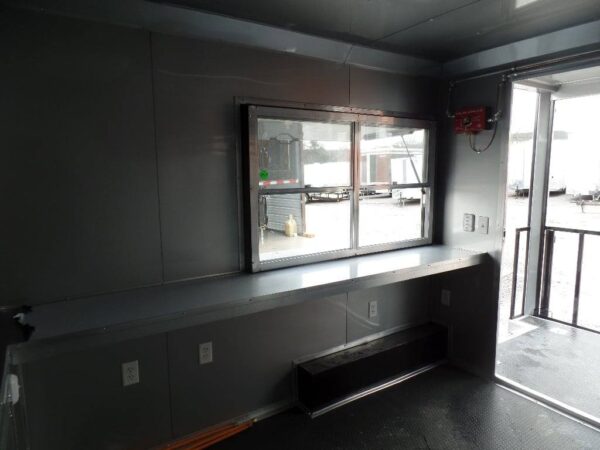 8.5' x 16' Black Porch Style Concession Food Trailer - Image 2