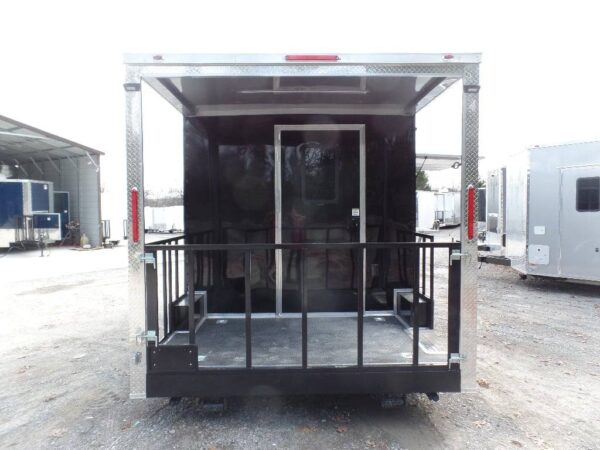 8.5' x 16' Black BBQ Porch Concession Food Trailer With Appliances - Image 5