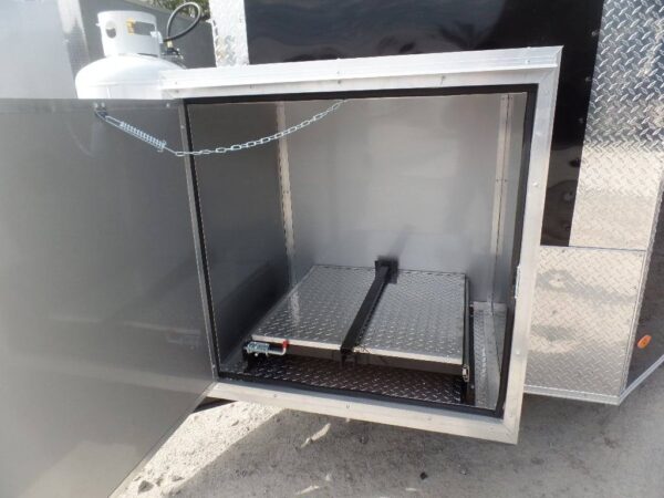 8.5' x 16' Black BBQ Porch Concession Food Trailer With Appliances - Image 18