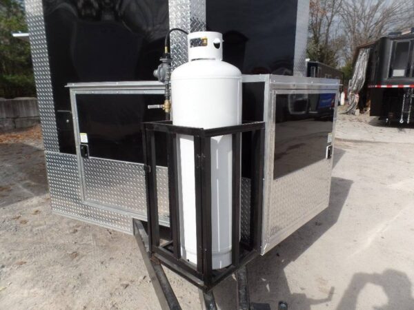 8.5' x 16' Black BBQ Porch Concession Food Trailer With Appliances - Image 23