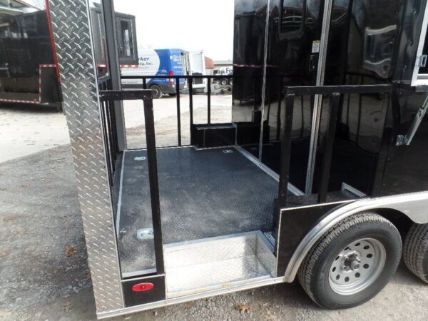 8.5' x 16' Black BBQ Porch Concession Food Trailer With Appliances - Image 9