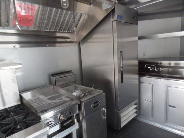 8.5' x 16' Black BBQ Porch Concession Food Trailer With Appliances - Image 12