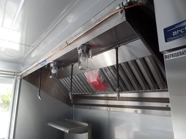 8.5' x 16' Black BBQ Porch Concession Food Trailer With Appliances - Image 8