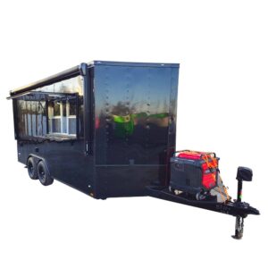 8.5' X 16' Black Food Event Catering Concession Trailer