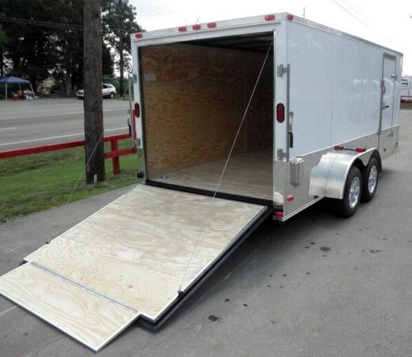 Enclosed Trailer 7'x16' - V-Nose Motorcycle Lawn Mower Storage - Image 11
