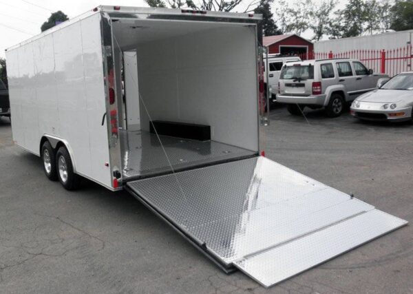 Enclosed Trailer 8.5'x18' White - Equipment Hauler Storage - Image 8