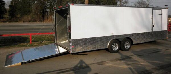 Enclosed Trailer 8.5' X 24' White - Cargo Bike Car Hauler Storage - Image 5