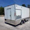 8.5' x 16' Double Window White Concession Food Trailer - Image 12