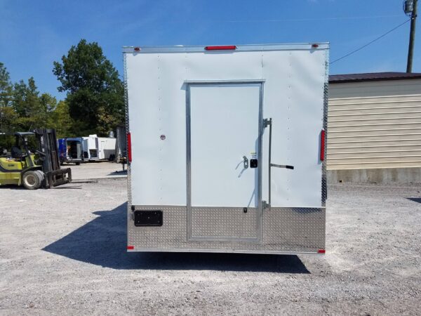 8.5' x 16' Double Window White Concession Food Trailer - Image 9