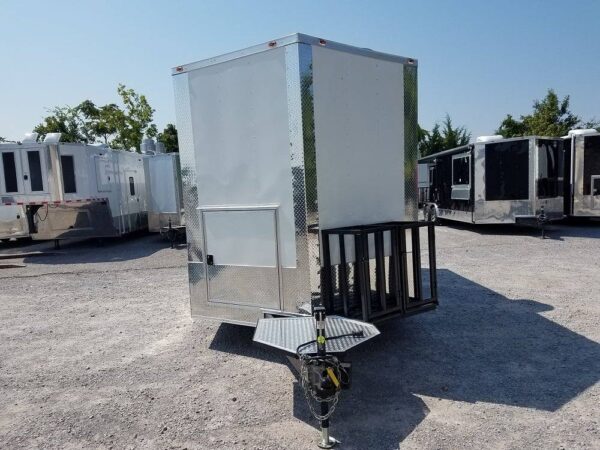 8.5' x 16' Double Window White Concession Food Trailer - Image 27