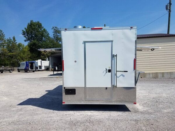 8.5' x 16' Double Window White Concession Food Trailer - Image 3