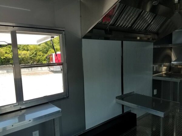 8.5' x 16' Double Window White Concession Food Trailer - Image 26