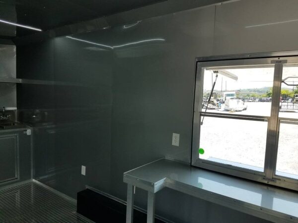 8.5' x 16' Double Window White Concession Food Trailer - Image 23