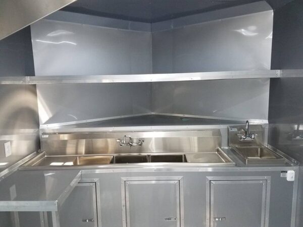 8.5' x 16' Double Window White Concession Food Trailer - Image 15
