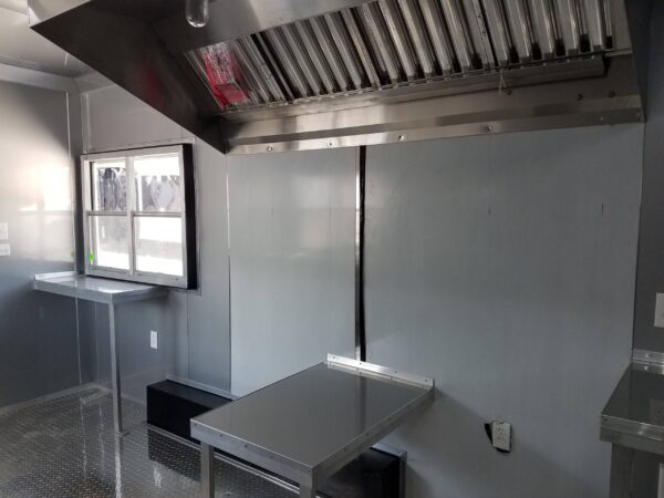 8.5' x 16' Double Window White Concession Food Trailer - Image 10