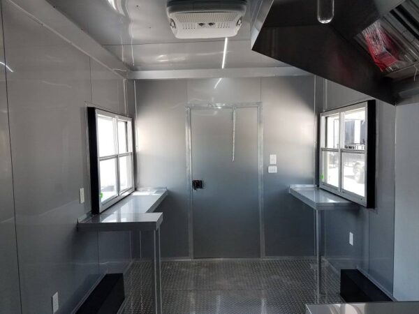 8.5' x 16' Double Window White Concession Food Trailer - Image 7
