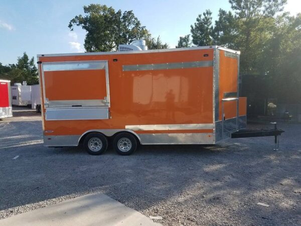 8.5' x 16' Orange Shaved Ice Concession Food Trailer - Image 9