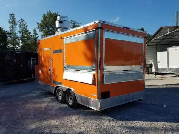 8.5' x 16' Orange Shaved Ice Concession Food Trailer - Image 18