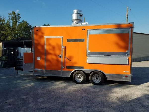 8.5' x 16' Orange Shaved Ice Concession Food Trailer - Image 21