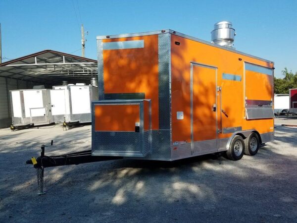 8.5' x 16' Orange Shaved Ice Concession Food Trailer - Image 24