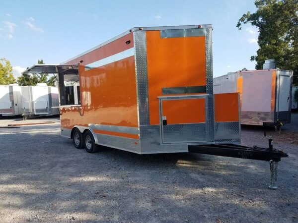 8.5' x 16' Orange Shaved Ice Concession Food Trailer - Image 7