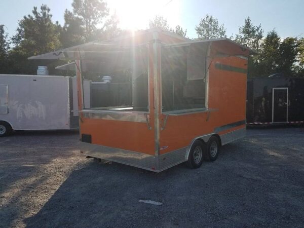 8.5' x 16' Orange Shaved Ice Concession Food Trailer - Image 25