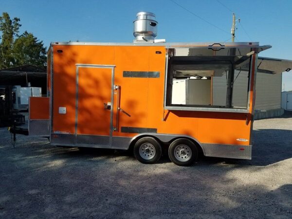 8.5' x 16' Orange Shaved Ice Concession Food Trailer - Image 26