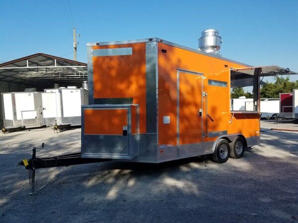 8.5' x 16' Orange Shaved Ice Concession Food Trailer - Image 5