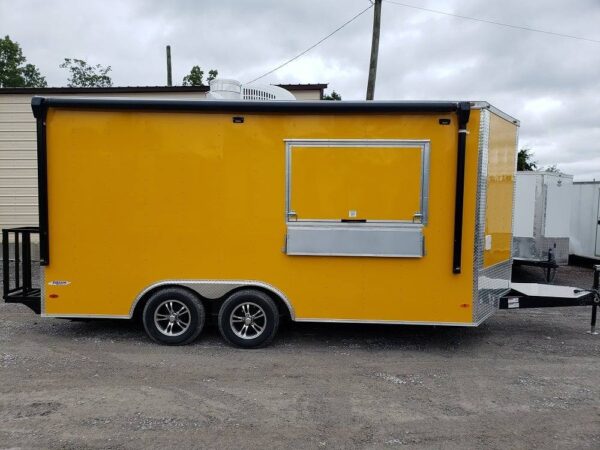 8.5' x 16' Penske Yellow Concession Food Trailer - Image 6