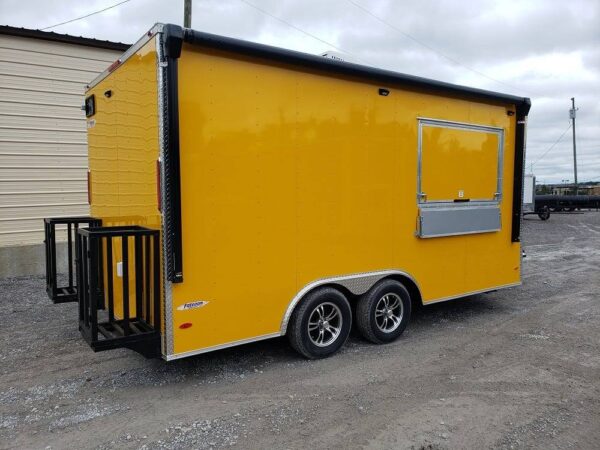 8.5' x 16' Penske Yellow Concession Food Trailer - Image 11