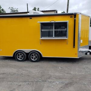 8.5' x 16' Penske Yellow Concession Food Trailer