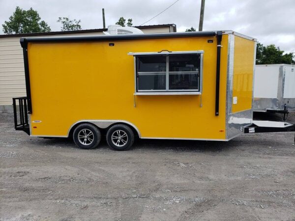 8.5' x 16' Penske Yellow Concession Food Trailer