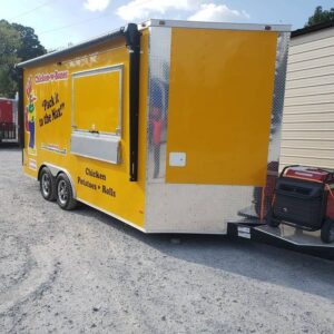 8.5' x 16' Penske Yellow Concession Food Trailer with Appliances