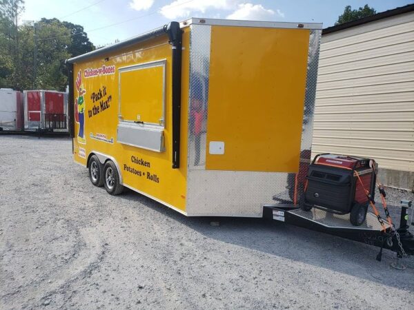8.5' x 16' Penske Yellow Concession Food Trailer with Appliances