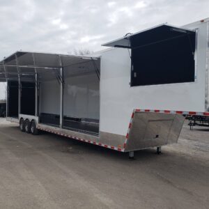 8.5' x 48' White Gooseneck Enclosed Trailer Storage