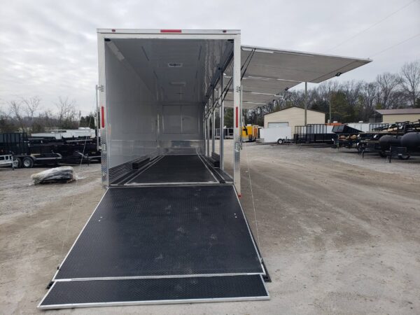 8.5' x 48' White Gooseneck Enclosed Trailer Storage - Image 10