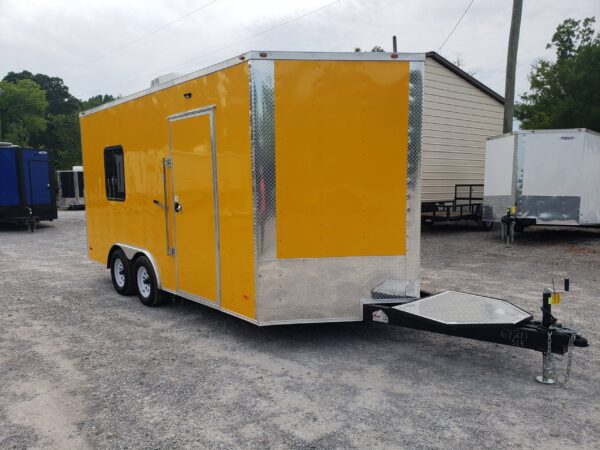 8.5' x 16' Penske Yellow Ice Cream Concession Food Trailer With Appliances - Image 12