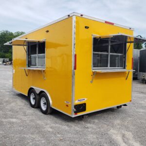 8.5' x 16' Penske Yellow Ice Cream Concession Food Trailer With Appliances