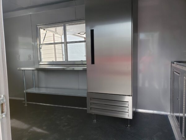 8.5' x 16' Penske Yellow Ice Cream Concession Food Trailer With Appliances - Image 4