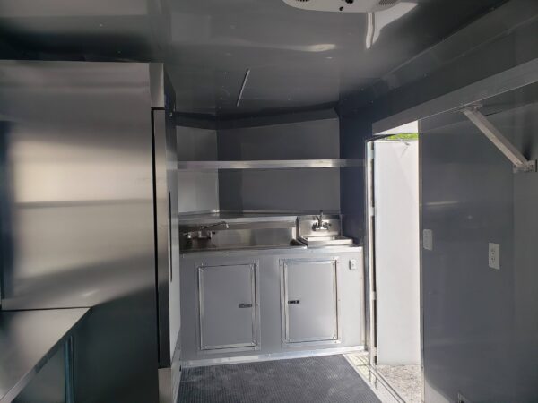 8.5' x 16' Penske Yellow Ice Cream Concession Food Trailer With Appliances - Image 5