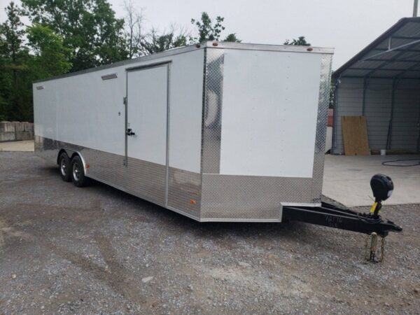 Enclosed Trailer 8.5' X 26' White Car Hauler - Image 2