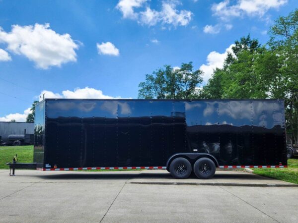 8.5x28 Black V-Nose Enclosed Trailer with Blackout Pkg (2) 7K Axles - Image 4