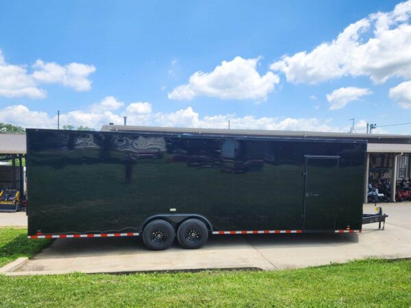 8.5x28 Black V-Nose Enclosed Trailer with Blackout Pkg (2) 7K Axles - Image 3