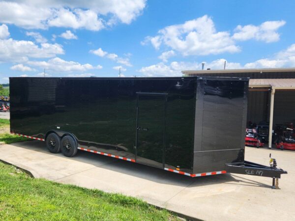 8.5x28 Black V-Nose Enclosed Trailer with Blackout Pkg (2) 7K Axles - Image 2