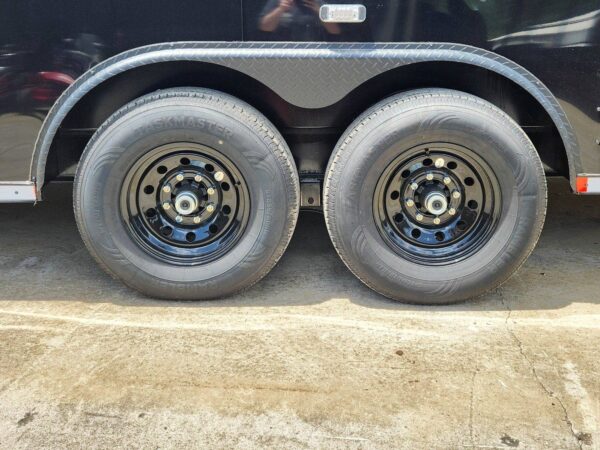 8.5x28 Black V-Nose Enclosed Trailer with Blackout Pkg (2) 7K Axles - Image 10