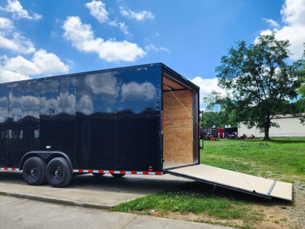 8.5x28 Black V-Nose Enclosed Trailer with Blackout Pkg (2) 7K Axles - Image 16