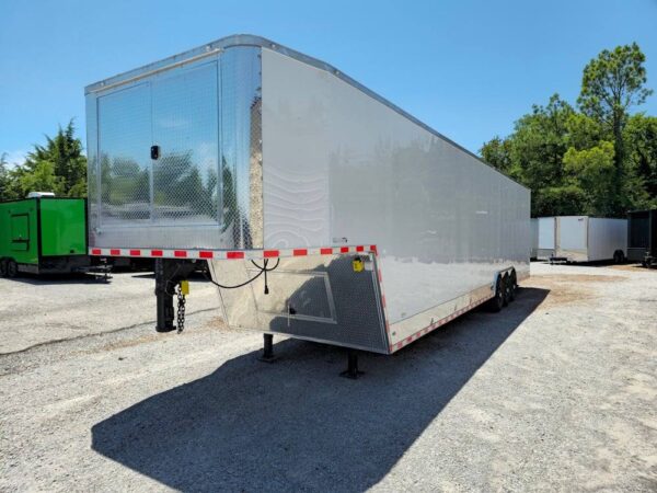 Custom Enclosed Trailer 8.5' X 42' White Toy Hauler - Image 3