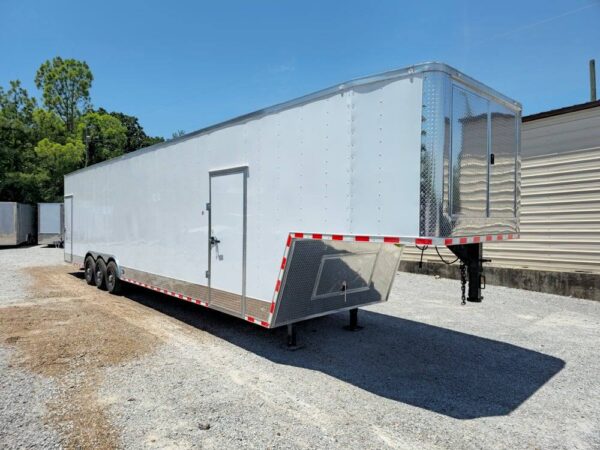 Custom Enclosed Trailer 8.5' X 42' White Toy Hauler - Image 7
